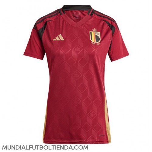 Camiseta Bélgica Primera Equipación Replica Eurocopa 2024 para mujer mangas cortas